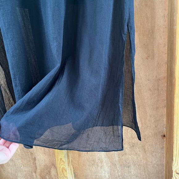 Theory Women's Round Neck Midi Dress Black Size 8 - Picture 6 of 10